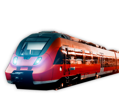 Modern red train representing the Secure Train architecture